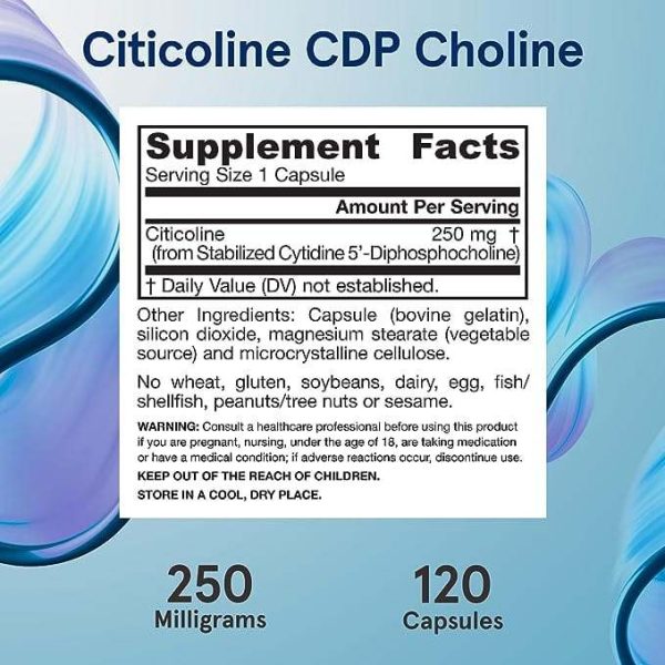 Citicoline, CDP Choline, 250 mg, 60 Capsules - Jarrow Formulas Sale