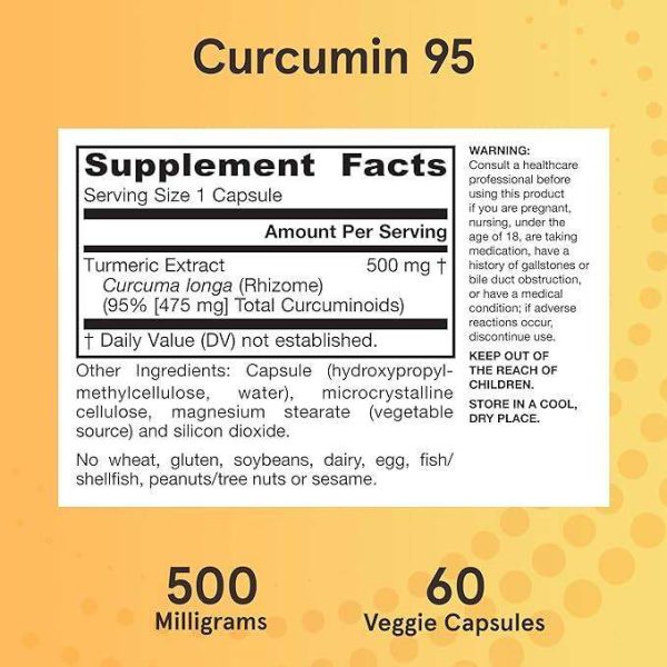 Curcumin 95, 500 mg, 60 Capsules - Jarrow Formulas Hot on Sale