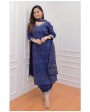 Aastha Fashion Women s Printed Cotton Blue Kurti With Pant And Dupatta By Srf Jaipur For Discount