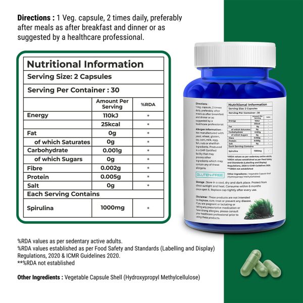 Biovitalia Organics Spirulina Capsule For Weight Management Fashion