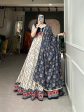 Lorenvalley White And Blue Pure Cotton Leheriya With Patola Print Lehenga Choli With Dupatta Supply