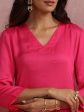 trueBrowns Pink Modal High Slit Kurta Set Sale