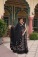 Lorenvalley Black Rayon Gota Patti Lace Printed Kali Pattern Lehenga Choli with Dupatta Supply