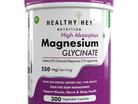 HealthyHey Nutrition Magnesium Glycinate 550mg Veg Capsules Discount