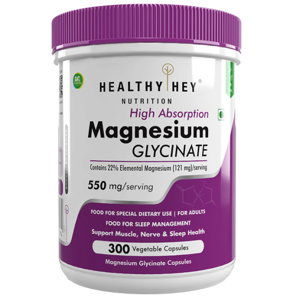 HealthyHey Nutrition Magnesium Glycinate 550mg Veg Capsules Discount