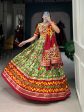 Lorenvalley Green Tussar Silk Patola Print With Foil Work And Original Mirror Gamthi Lace Lehenga Choli with Dupatta Online