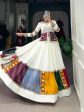 Lorenvalley White Rayon Plain With Embroidery And Gamthi Patch Work Lehenga Choli Cheap