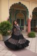 Lorenvalley Black Printed Rayon Navratri Collection Lehenga Choli with Dupatta For Cheap