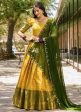 Lorenvalley Mustard Kanjivaram Silk Zari Weaving Lehenga Choli with Dupatta Fashion