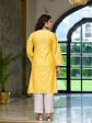 Juniper Women s Yellow Thread Embroidered Viscose Kurta Palazzo And Dupatta Set With Thread & Mirror Work Supply