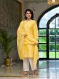 Juniper Women s Yellow Thread Embroidered Viscose Kurta Palazzo And Dupatta Set With Thread & Mirror Work Supply