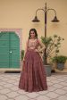 Lorenvalley Maroon Printed Cotton With Kutchi Gamthi Work and Kodi Lace Gown For Cheap