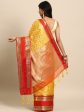 Yellow Silk Blend Woven Zari Design Abstract Saree with Unstitched Blouse - Hiral Fashion Sale