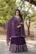 Lorenvalley Purple Faux Blooming Georgette with Sequins & Thread Embroidered work Lehenga Choli For Discount