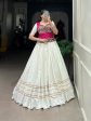 Lorenvalley Pure Cotton White Plain With Gota Patti Touch Up Lehenga Choli Supply