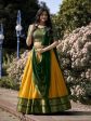 Lorenvalley Yellow Kanchipuram Zari Weaving Work Lehenga Choli with Dupatta Online Sale