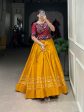 Lorenvalley Mustard Pure Cotton Plain With Gota Patti Touch Up Lehenga Choli Fashion