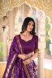 Lorenvalley Purple Tussar Silk Ikkat Print With Foil Work Lehenga Choli with Dupatta Online Sale