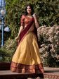 Lorenvalley Cream Kanchipuram Zari Weaving Work Lehenga Choli with Dupatta Discount