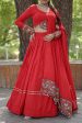 Lorenvalley Red Rayon with Real Mirror Embroidered Kutchi Thread work with codi Lehenga Choli Hot on Sale