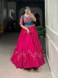 Lorenvalley Pink Pure Cotton Plain With Gota Patti Touch Up Lehenga Choli Online now