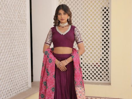 Lorenvalley Purple Viscose Jacquard Lehenga Choli with Gajji silk Dupatta Fashion