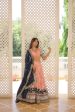 Lorenvalley Peach Pure Viscose Jacquard with 2D Dyeing and Embroidered Sequins work Lehenga Choli For Cheap