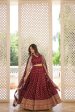 Lorenvalley Maroon Pure Viscose Jacquard with Double Zari work Lehenga Choli Supply