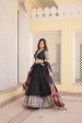 Lorenvalley Black Viscose Jacquard Lehenga Choli with Gajji silk Dupatta For Sale