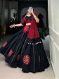 Lorenvalley Pure Black Cotton Plain And Gamthi Patch Work With Gota Patti Lehenga Choli with Dupatta Supply