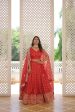 Lorenvalley Red Pure Viscose Jacquard with Double Zari work Lehenga Choli Fashion