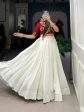 Lorenvalley White Pure Rayon Plain With Gota Patti Touch Up Lehenga Choli with Dupatta For Sale