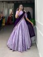 Lorenvalley Lavender Jacquard Silk Weaving Work Lehenga Choli with Dupatta Hot on Sale