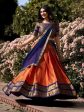 Lorenvalley Orange Kanchipuram Zari Weaving Work Lehenga Choli with Dupatta Online