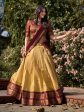 Lorenvalley Cream Kanchipuram Zari Weaving Work Lehenga Choli with Dupatta Discount