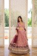 Lorenvalley Pink Pure Viscose Jacquard with 2D Dyeing and Embroidered Sequins work Lehenga Choli Online Hot Sale