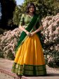 Lorenvalley Yellow Kanchipuram Zari Weaving Work Lehenga Choli with Dupatta Online Sale