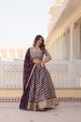 Lorenvalley Purple Pure Viscose Jacquard with Embroidered Sequins work Lehenga Choli For Discount