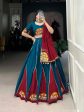 Lorenvalley Pure Cotton Rama Plain And Gamthi Patch Work With Gota Patti Lehenga Choli with Dupatta Sale