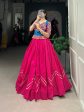 Lorenvalley Pure Cotton Pink Plain With Gota Patti Touch Up Lehenga Choli For Discount