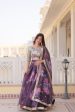 Lorenvalley Purple Russian Silk Digital Printed with Embroidered Sequins work Lehenga Choli Online