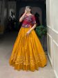 Lorenvalley Mustard Pure Cotton Plain With Gota Patti Touch Up Lehenga Choli Fashion