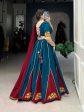 Lorenvalley Rama Pure Cotton Plain And Gamthi Patch Work With Gota Patti Lehenga Choli with Dupatta Sale