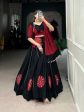 Lorenvalley Black Pure Cotton Plain And Gamthi Patch Work With Gota Patti Lehenga Choli with Dupatta Online