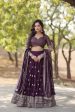 Lorenvalley Purple Faux Blooming Georgette with Sequins & Thread Embroidered work Lehenga Choli Online