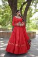 Lorenvalley Red Rayon with Real Mirror Embroidered Kutchi Thread work with codi Lehenga Choli Hot on Sale