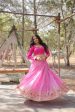 Lorenvalley Pink Pure Viscose Jacquard with Kalamkari Jari Border Lehenga Choli Fashion