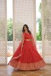 Lorenvalley Red Pure Viscose Jacquard with Double Zari work Lehenga Choli Fashion