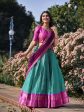 Lorenvalley Skyblue Kanchipuram Zari Weaving Work Lehenga Choli with Dupatta Supply