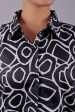 Bluebird Women s Black Print Satin Shirt Fashion